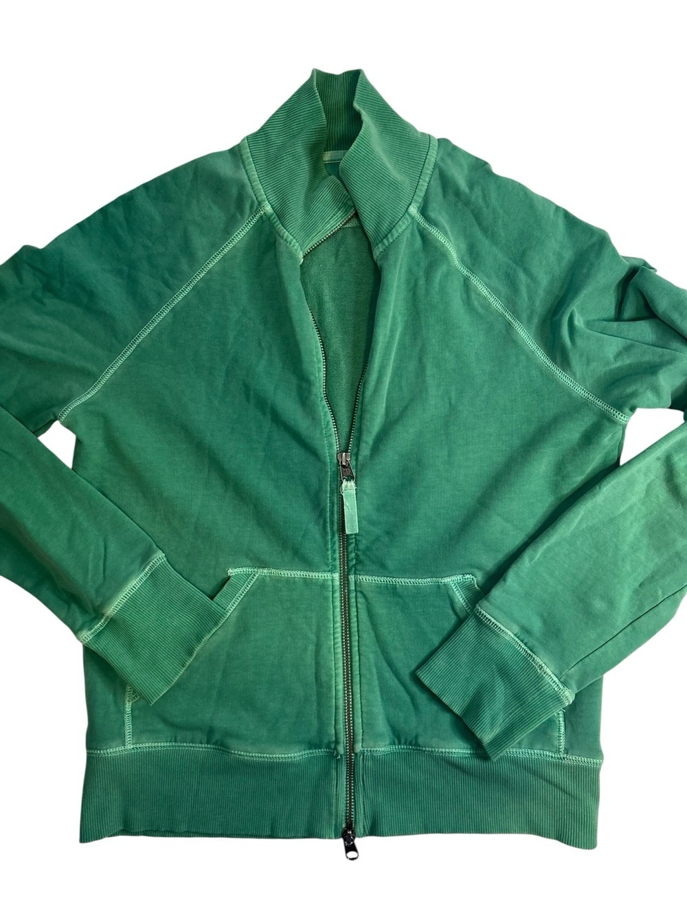 Gap Vintage Wash Green Full Zip Sweatshirt Jacket Womens Medium